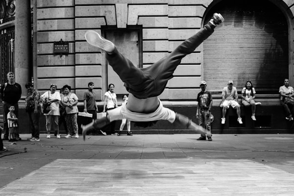 A photograph of a break dancer in Mexico City